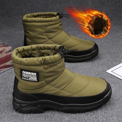 Botas de Nieve Casuales para Hombre Resistentes al Agua Botines Cálidos de Invierno para Hombre Antideslizantes Forrados de Piel Sintética Botines Cortos Zapatos Deportivos para Senderismo y Caminar al Aire Libre