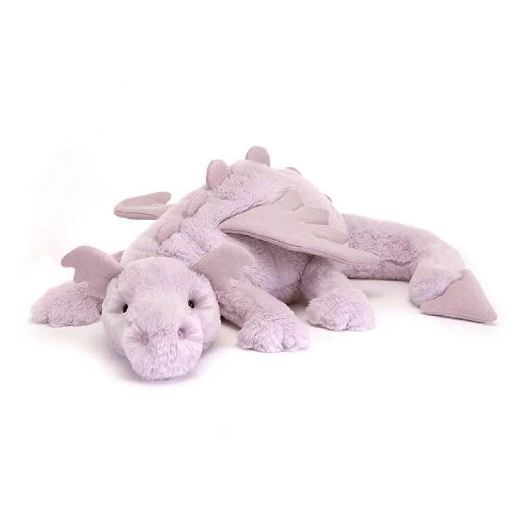 JC Large Size Plush Sky Flying Rainbow Dragon Toy Soft Stuffed Animal Pillow Fun Lazy Snow Dragon Kids Gift