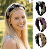 Bohemian Patchwork Headband Fabric Twisted Hairband Wide Hair Wraps  For Women Hair Accessory