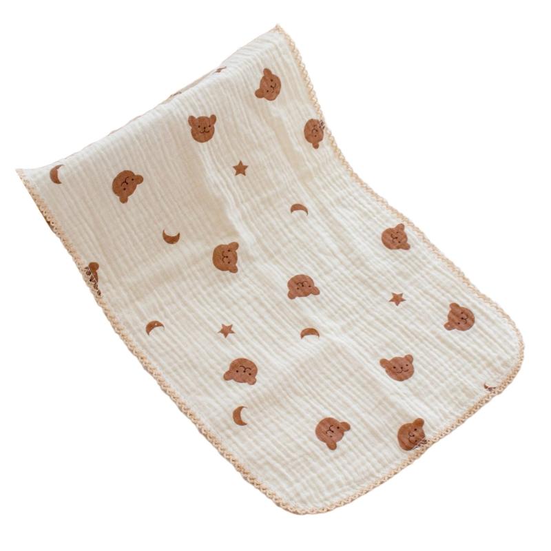

Cotton Drooling Bib Baby Washcloths Newborns Face Towel 4-Layer Soft & Absorbent Burp Cloths Breathable 25x50cm