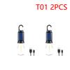 1-5PCS Solar Powered LED Camping Lamp with Hook BBQ Atmosphere Light USB Charging Portable Handheld Lamp for Outdoor Camping