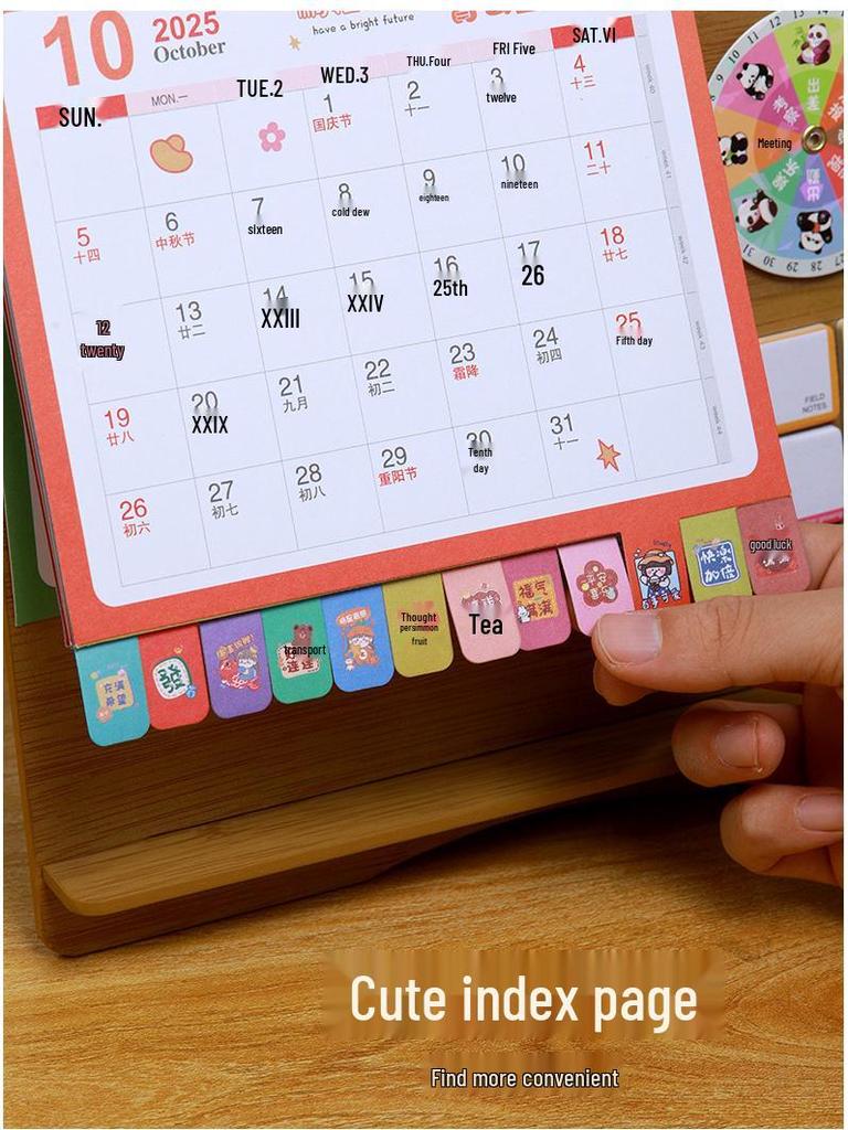 2025 Minimalist Desk Calendar & Memo Notebook - Creative Self-Discipline and Check-In Planner Ornament.