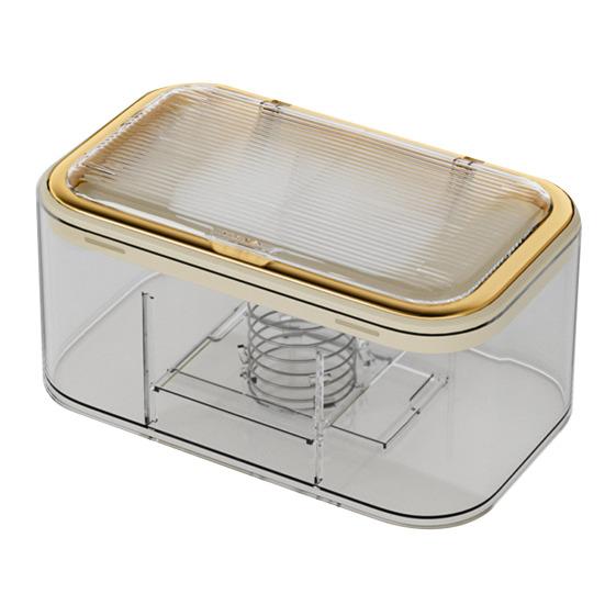 

Коробка для дозирования влажных салфеток. Настенный держатель для салфеток большой емкости. Легко открывающаяся многофункциональная коробка для салфеток с пружинной пластиной. белый/золотой