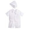 Dressy Daisy Christening Short Sleeves with Sizes Months Boys' Outfit, White, Bonnet, 0-3