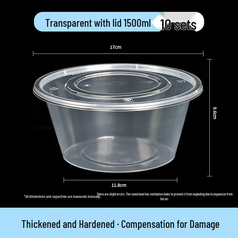 Disposable Thickened PP Round Bowl with Lid