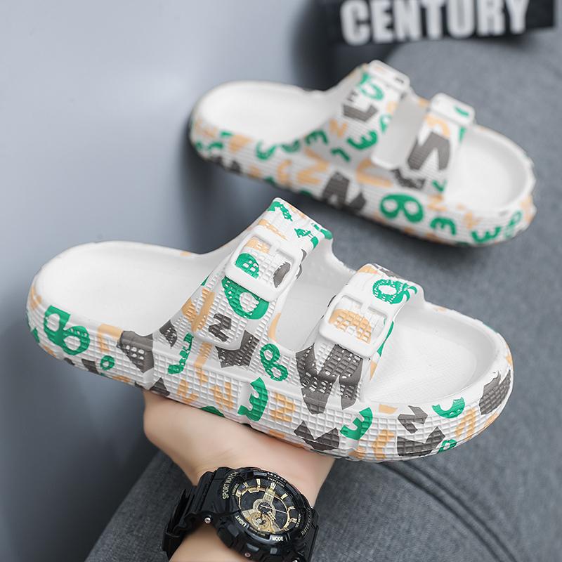 Summer Mens Slippers Outdoor Mans Sandals Lightweight Mens Beach Shoes Soft Bottom Indoor Home Slippers Non-Slip Bathroom Slides