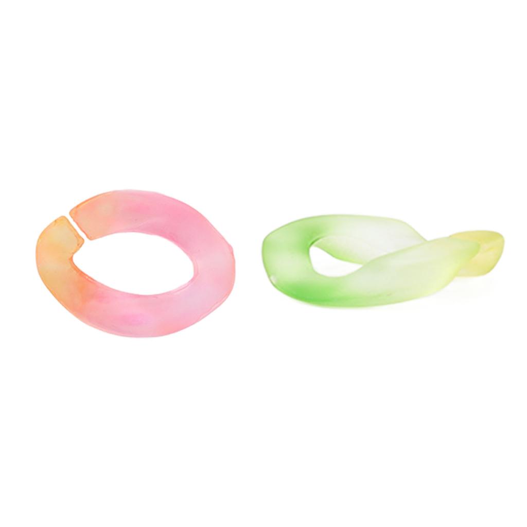 50 Pcs Chain Link Colorful Detachable Acrylic Open Chain Link Jewelry Making Chain Buckle Decoration