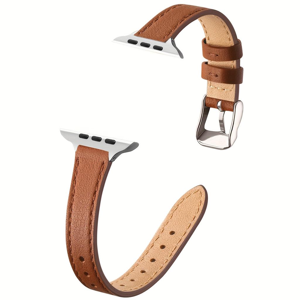 Classic Suitable for applewatch soft leather small waist strap iwatch9 retro apple watch band S7/8 thin strap/4/5/6/se generation band