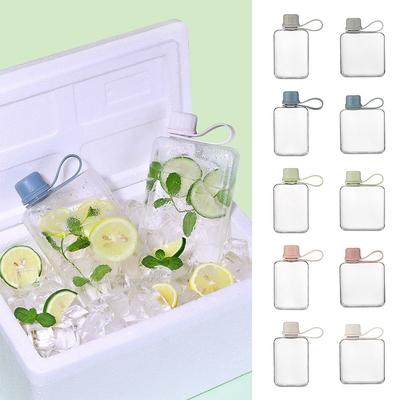 240ml/320ml Water Bottle Multicolor Rectangle Sports Kettle Flat Handheld Fruit Tea Cup Kettle Outdoor Sport