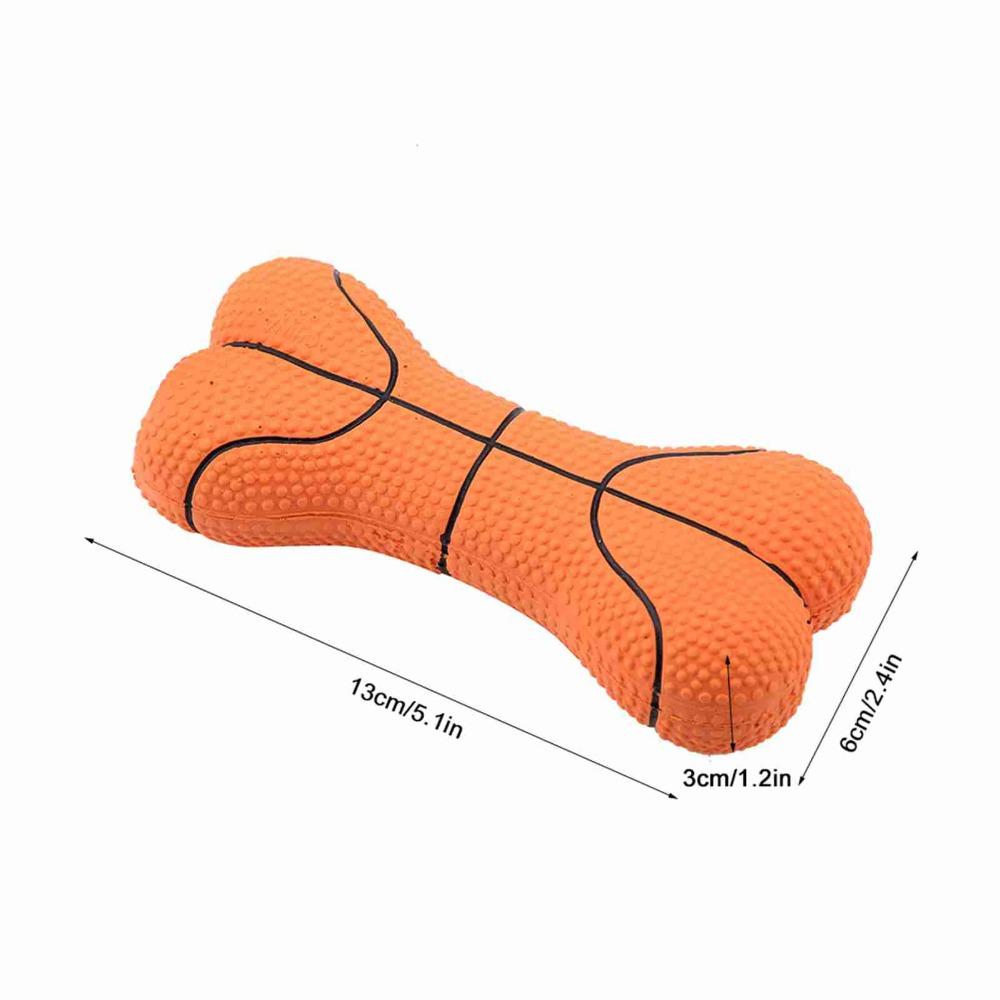 Built-In Squeaker Latex Squeaky Dog Bone Toy Canine Play Accessory Self-amusement Time