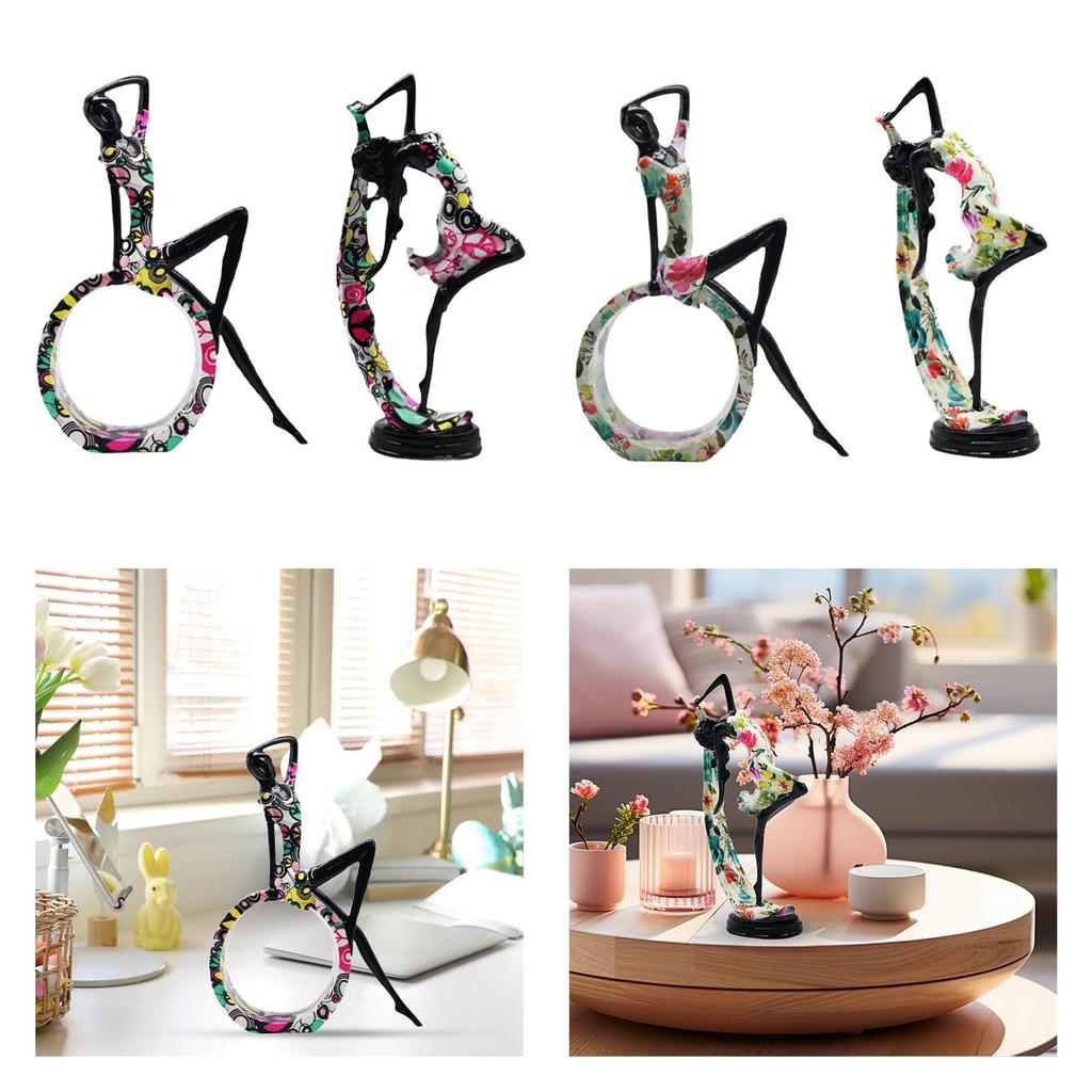 Yoga Girl Statue Creative Simple Collectible Figure Sculpture Modern Statue for Entrance Table Centerpiece Bedroom Office Shelf