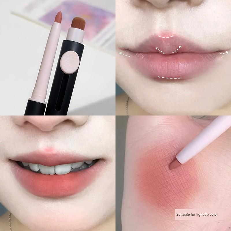 Double-Ended Lip Liner, Nude Flesh-Colored Multi-Purpose Pen, Long-Lasting Plump Lips, Natural Lipstick Pen, Waterproof and Non-Fading Lip Pen