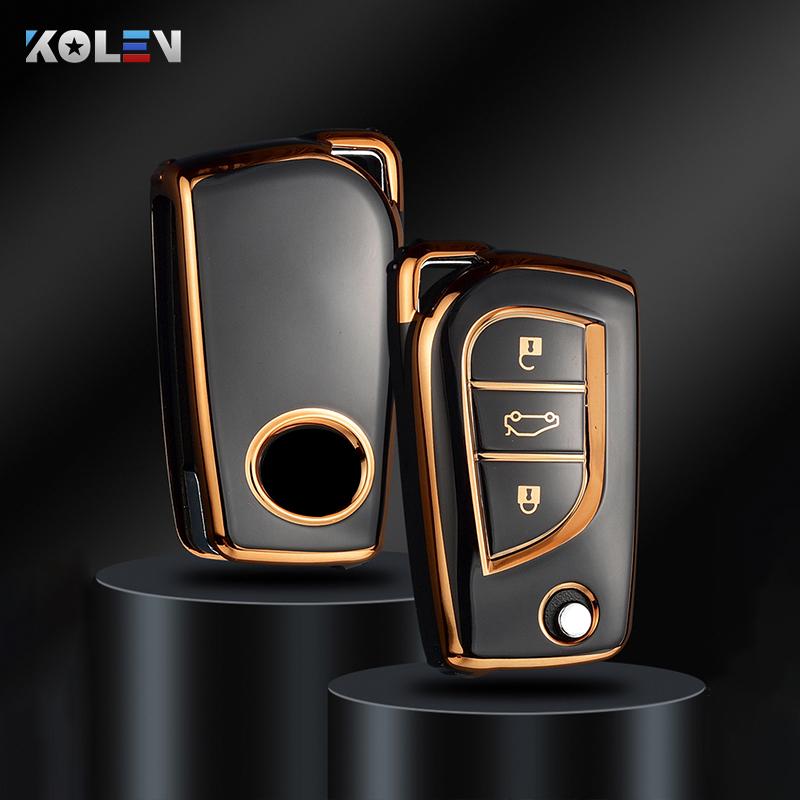 Fashion Tpu Car Flip Key Case Cover Shell Fob For Toyota Hilux Yaris Rav4 Corolla Avensis Aygo Verso Scion Tc Auris Accessories
