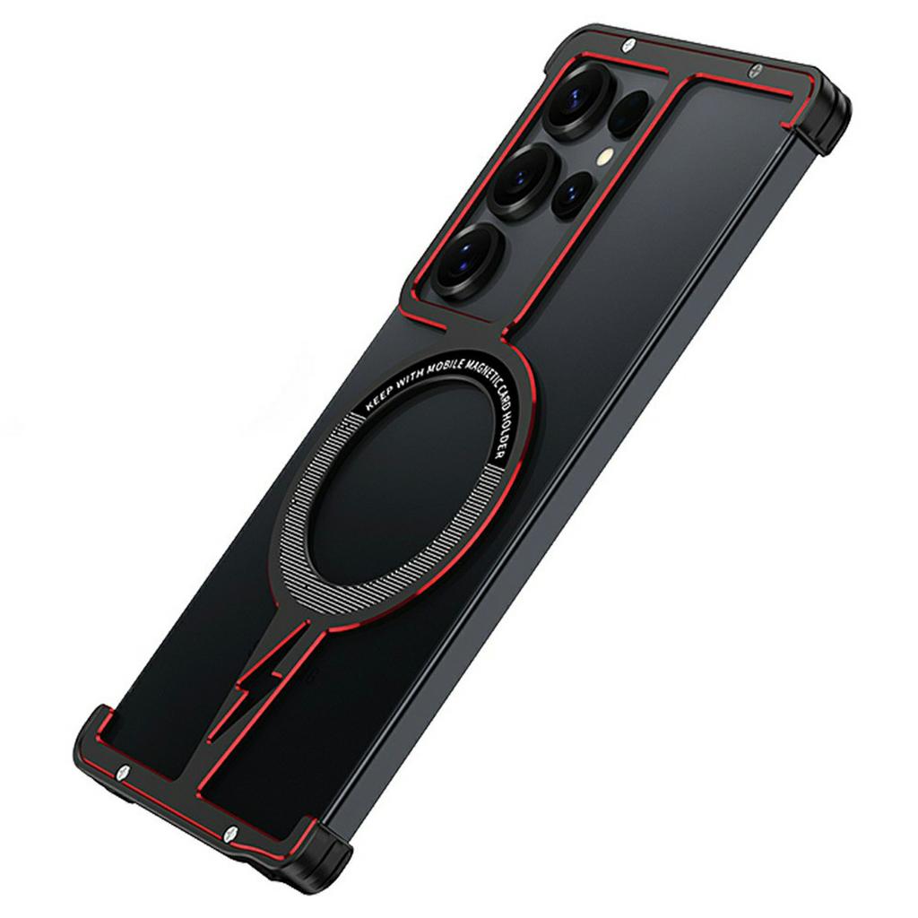 Für Samsung Galaxy S25 Ultra Magnetische Bumper Hülle Aluminiumlegierung Metall Rahmenloses Handyhülle