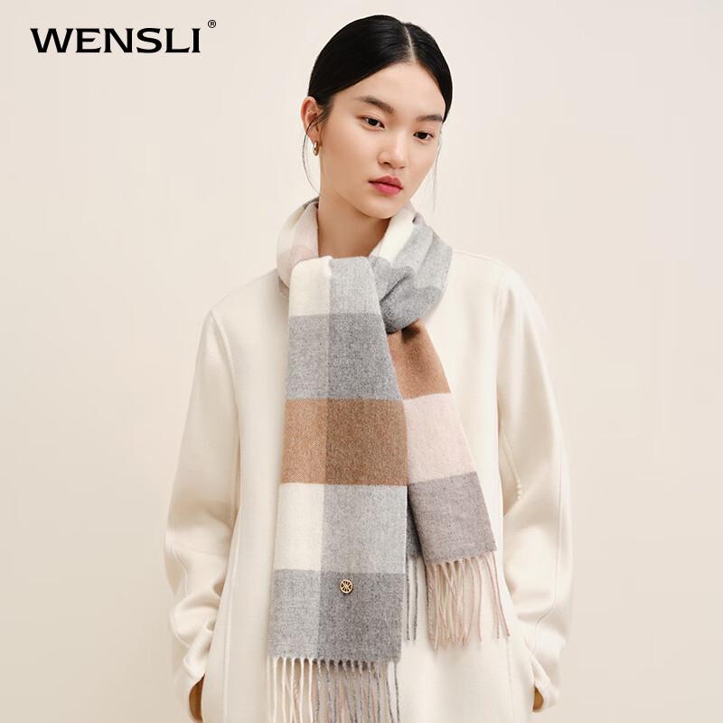 Wanshili Women s Wool Plaid Scarf 160*30cm