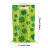 10pcs St.Patrick's Day Lucky Clover Snack cookies Gift Bag 2025 Birthday Party DIY Disposable Plastic Decorative Tote Bag