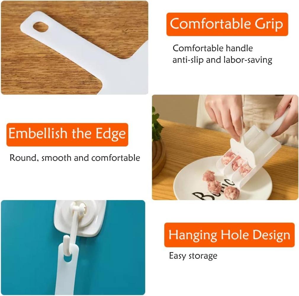 1 Stück, Creative Kitchen Dreifach-Fleischbällchen-Maker, Fleischbällchen-Löffel mit Schneidspaten, DIY-Fleischbällchen-Set, für die schnelle Herstellung von Keksteig oder Sorbet
