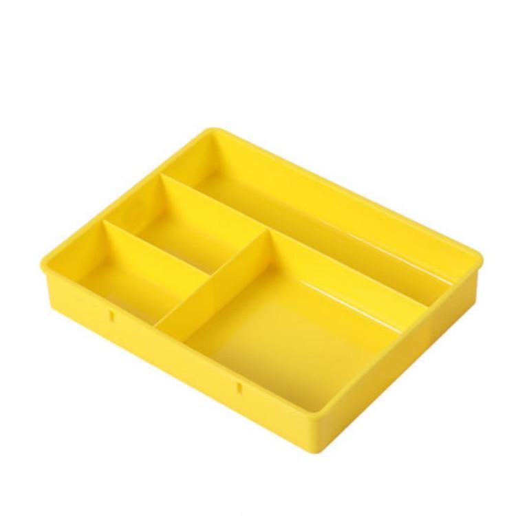 4-Compartment Stackable Desktop Organizer Box for Stationery and Small Items жёлтый