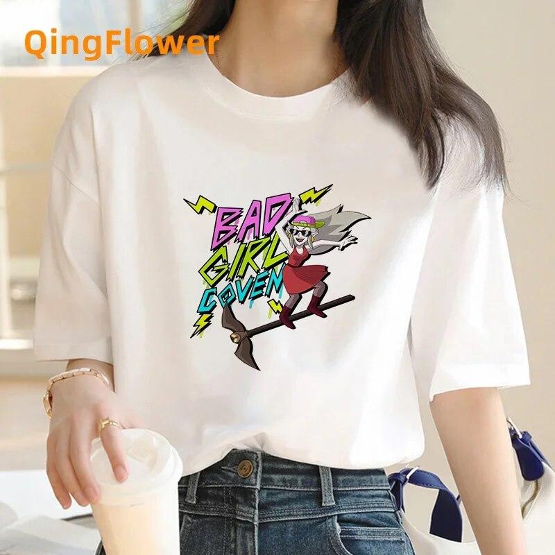 Owl House T Shirt Top Tees Women Streetwear Japanese White T Shirt Funny T-shirt Clothes Manga Couple Clothes