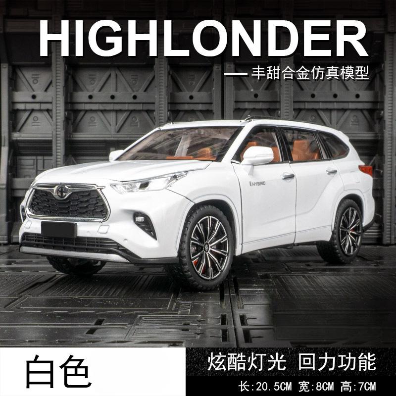 

1:24 Toyota HIGHLANDER Streetcar version Diecast Metal Alloy Model car Sound Light Pull Back Collection Kids Toy Gifts белый