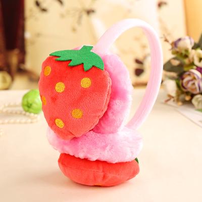 Nouvel Arrivage Hiver Chaud Cache-oreilles Garçons et Filles Mignon Dessin Animé Fruits Fraise Pastèque Ananas Peluche Cache-oreilles