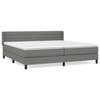 3129818 vidaXL Lit à sommier tapissier avec matelas Gris foncé 200x200cm Tissu