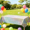 PET Tablecloth Waves Pattern Colorful Disposable Table Cover Party Decors For Outdoor Indoor Use And Family Gatherings