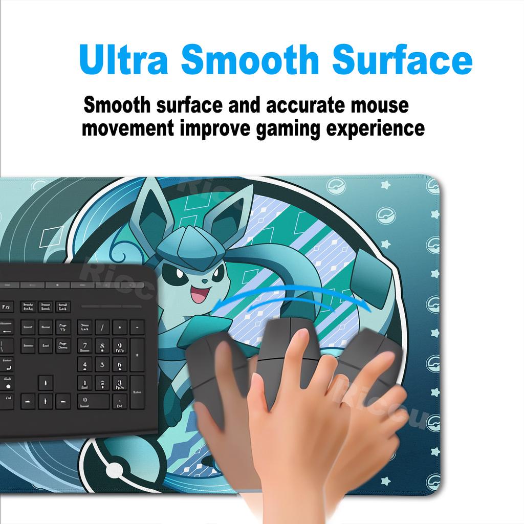 Anime Pokemon Mouse Pad Eevee Glaceon PC Cabinet Mousepad Gamer Keyboard Tablepad E-Sports Desk Accessories Gaming Extended Mat