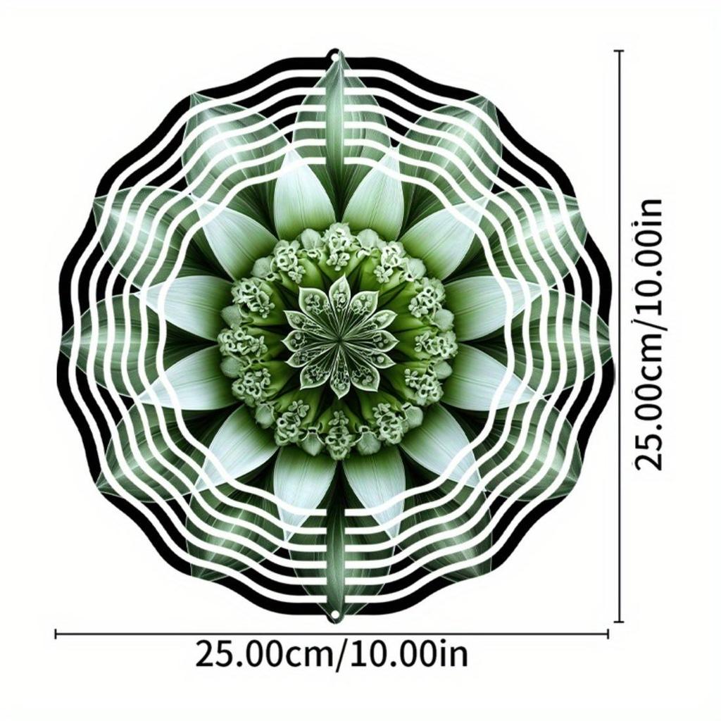 A 2D Metal Mandala Flower-Themed Outdoor Wind Chime, Perfect for Garden Decoration, Sculptural Yard Art, a Colorful Spinning Gift