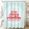 Decorate Your Bathroom with a Happy Birthday Shower Curtain Set Waterproof Fabric in Pastel Colors featuring a Layered Cake Desi