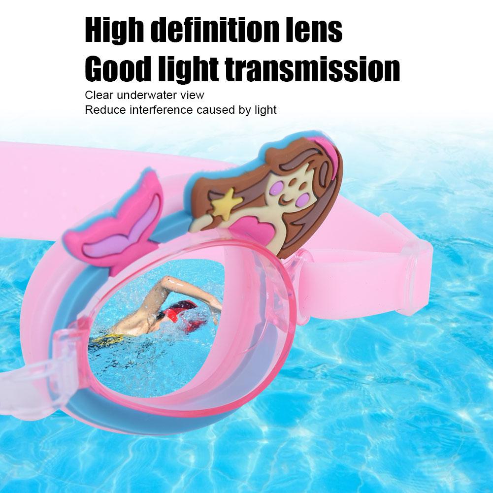 Children Waterproof Swimming Goggles Cute Cartoon Anti Fog Kid Swimming Glasses(Sea Maid )