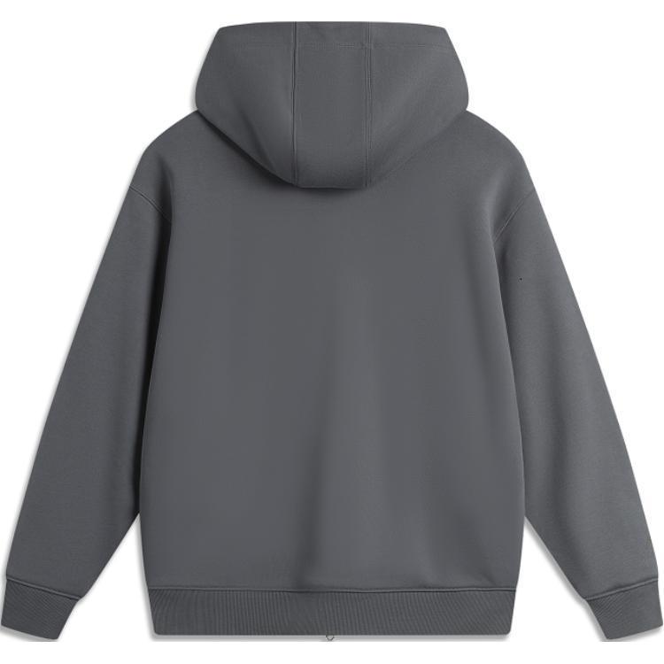 Li Ning Sports Lifestyle Series Solid Color Zipper Hooded Comfortable Breathable Fleece Warm Cardigan Sweatshirt Women Sweatshirt AWDUB66-6