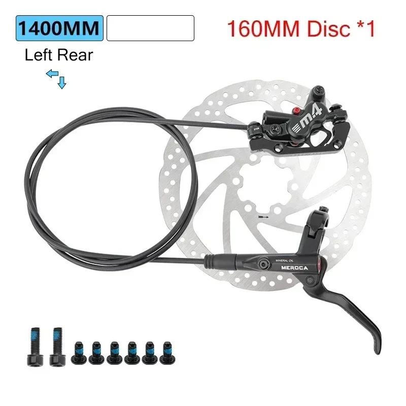 Freni Meroca 4 Pistoni Freni Idraulici Freni per Bicicletta Mtb Pinza Rotor 160mm Set Bicicletta da Montagna 800/1400mm per E4 ZEE M420