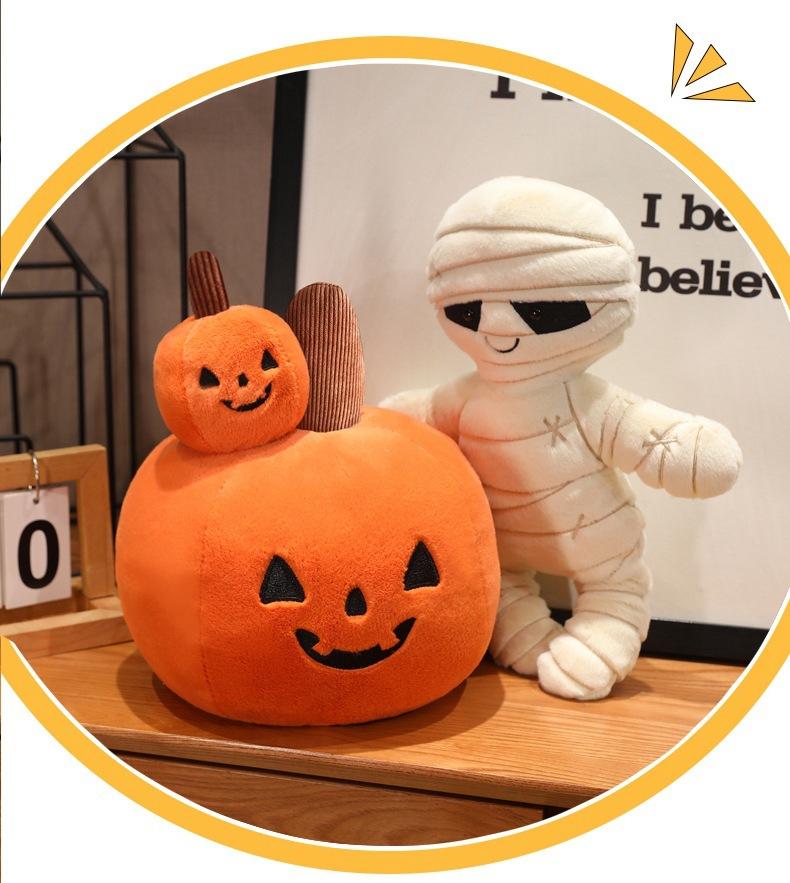 Halloween plush toy, devil pumpkin pillow, mummy doll, holiday decoration ornament, children's gift