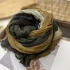 Women's Korean Warm Cotton Linen Gradient Scarf Autumn Winter Elegant Versatile Jacket Neck Shawl Long Soft Scarf Fashion Item