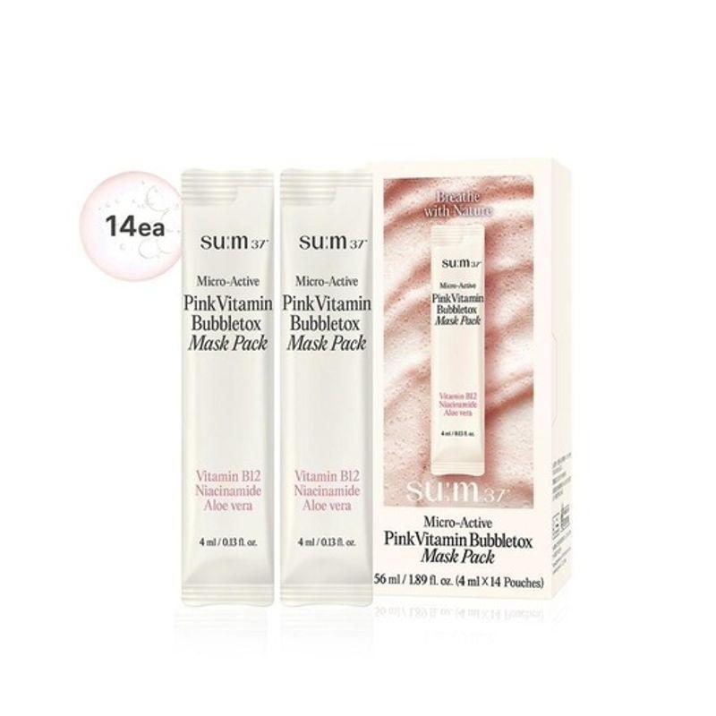 sum37 Маска-детокс с розовыми витаминами Microactive Pink Vitamin Bubble Tox Mask 001_Pink Vitamin Bubble Tox Mask (14 sheets)