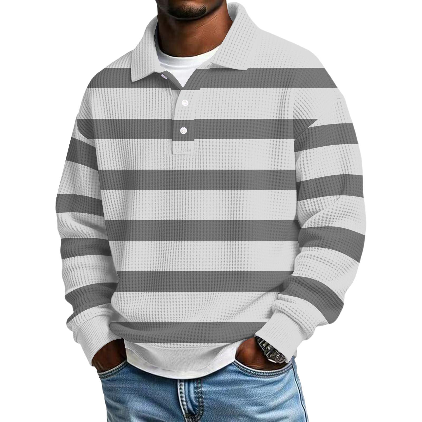 

Мужской повседневный топ с длинным рукавом и цветным блочным воротником XL белый