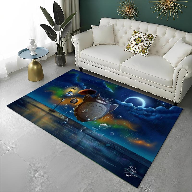 Classic T-Totoro Cartoon Cute Carpet Rug for Playroom Bedroom Living Room Sofa Home Decor,kid Area Rug Non-slip Floor Mat Gift