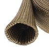 Durable Basalt Fiber Heat Shield Sleeve Heat Proof Fireproof Fuel Line Heat Shield Adjustable Exhaust Pipe Wrap Car Application