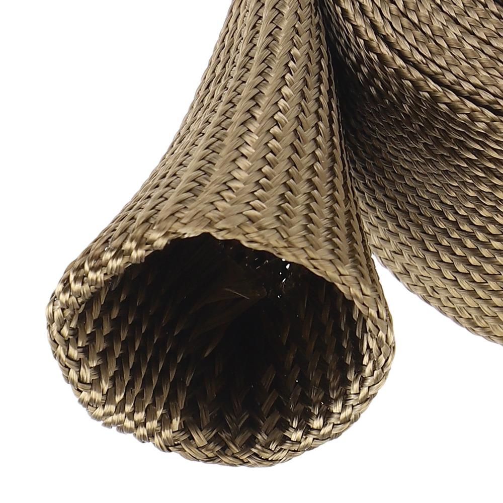 Durable Basalt Fiber Heat Shield Sleeve Heat Proof Fireproof Fuel Line Heat Shield Adjustable Exhaust Pipe Wrap Car Application