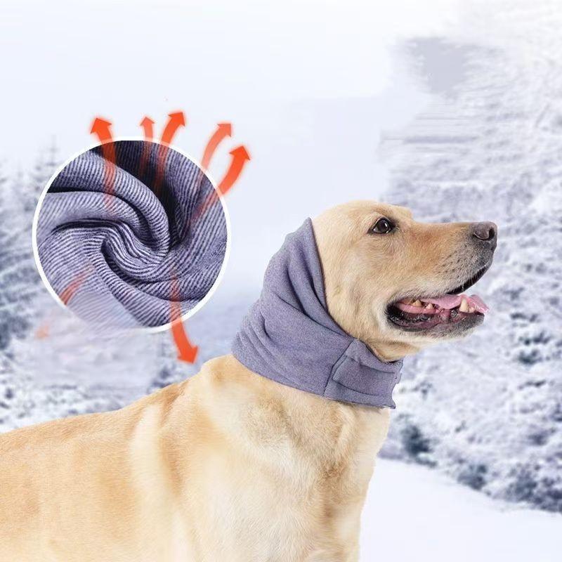 Quiet Ears for Dogs Adjustable Calming Snood Warm Fleece Lining Multifunctional Anxiety Relief Pet Scarf for Noise Protection