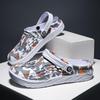 Men's Graffiti Outdoor Beach Crocs: Large, Non-Slip, Breathable Summer Sandals