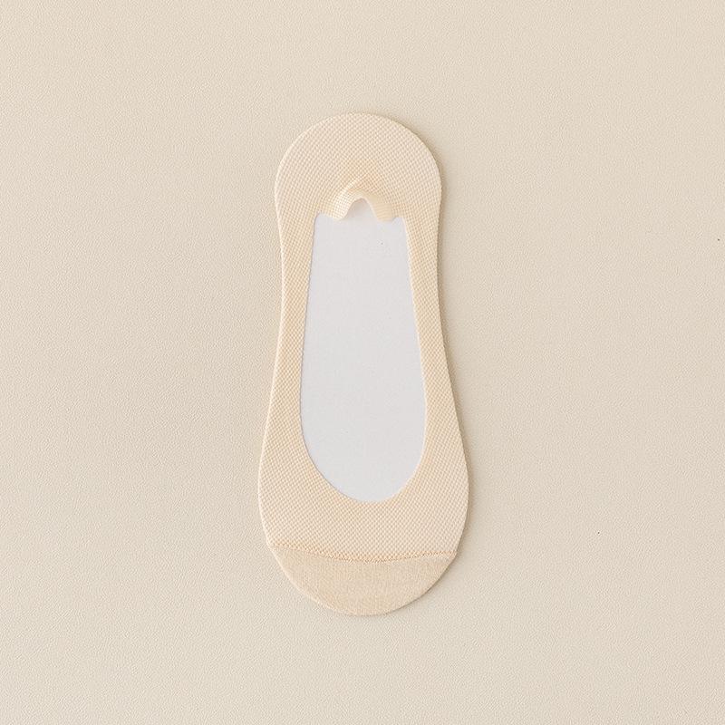 Women's Summer Thin Non Slip Non Slip with Cotton Bottom Shallow Mouth Invisible Ice Silk Boat Socks