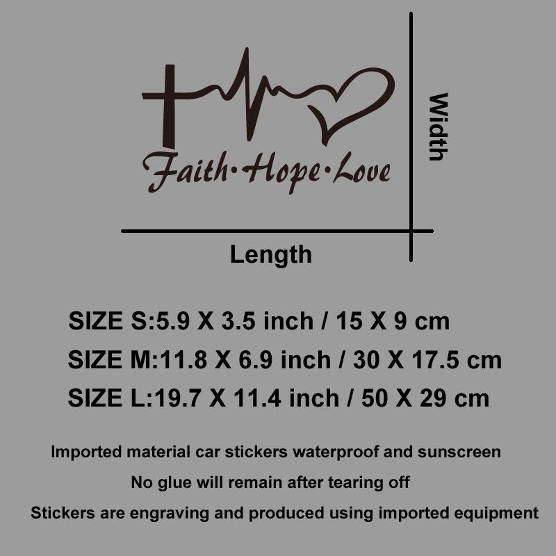 Faith Hope love Let love and hope never die creative&funny stickers for cartoon fans&lover,high quality for car trucks laptops