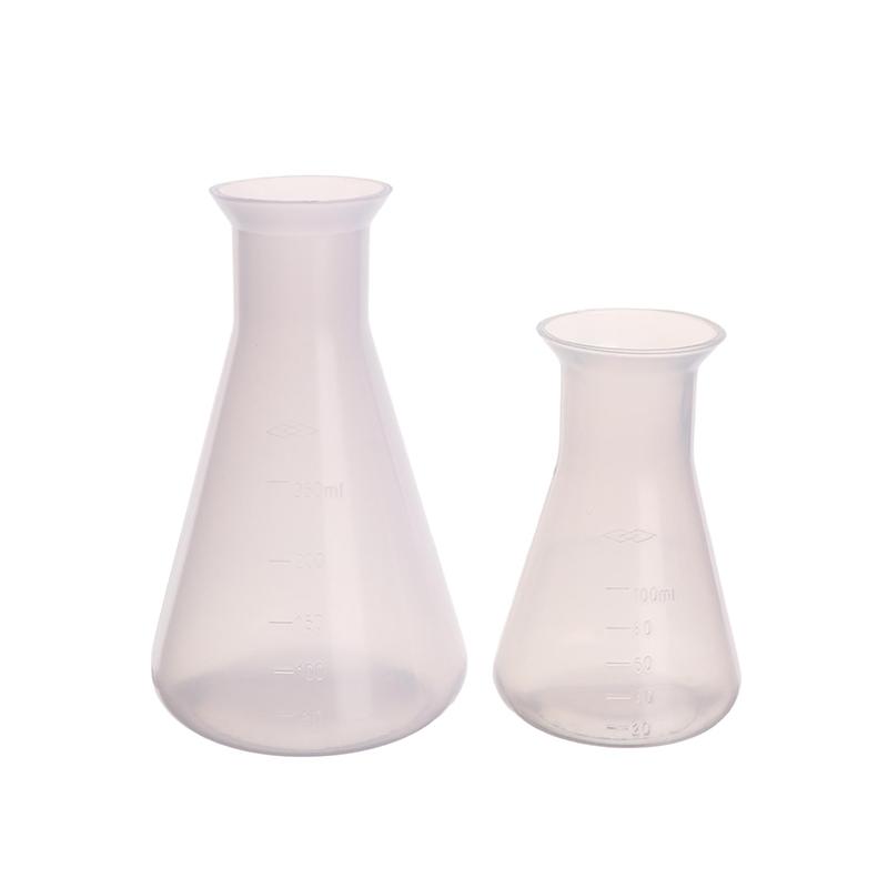 1Pc 50/100/250Ml Plastic Erlenmeyer Flask Narrow Neck Conical Triangle Flask Chemistry Laboratory Analysis Instrument