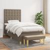 Box Spring Bed with Mattress Taupe 90 x 190 cm Fabric