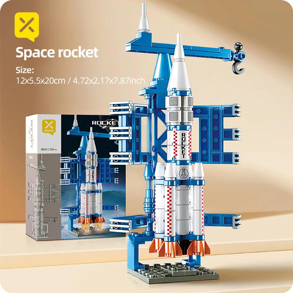 

Non-Toxic Toylinx 133Pcs Space Rocket Building Blocks Aerospace Stem Toy Movable Launch Brick Construction Set Ideal Gift For Children & Children