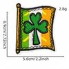 Saint Patrick's Four-Leaf Clover Cartoon Embroidered Patch - Clothing Accessory with Adhesive.