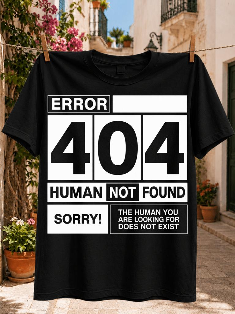 Error 404 Huunisex Not Found Modular Gridlarge 404 And Apology Message Modern System Interface Graphic Unisex All Tshirt