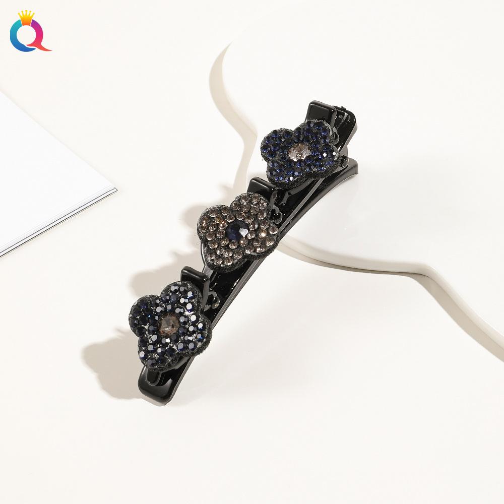 Vierblättriges Kleeblatt Blume Haarspange Damen Gebrochene Haarspange Flecht-Finishing-Artefakt Seitenklammer Ponyklammer